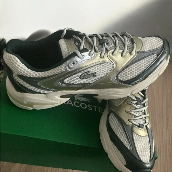 Lacoste Men's Gray and White Sneakers - Picture 4 of 7